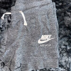 Nike Gray Athletic Shorts with Logo